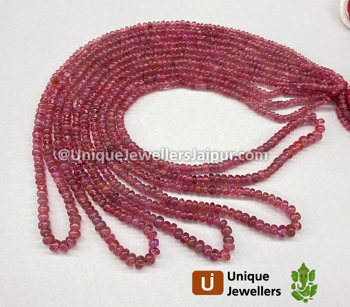 Red Spinel Smooth Roundelle Beads