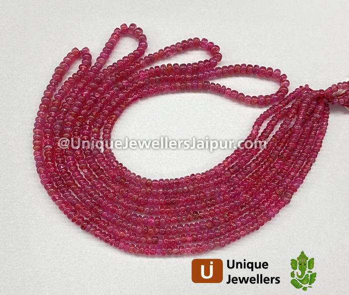 Red Spinel Smooth Roundelle Beads