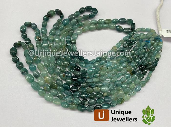 Grandidierite Shaded Smooth Oval Beads