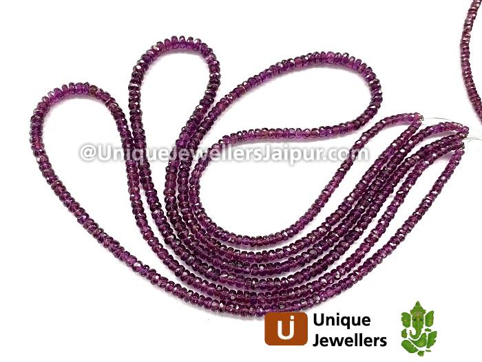 Rhodolite Garnet Faceted Roundelle Beads