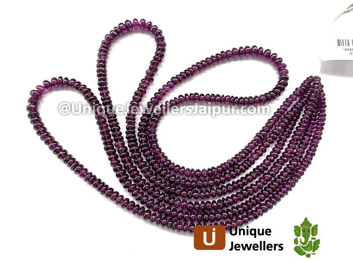 Rhodolite Garnet Smooth Roundelle Beads