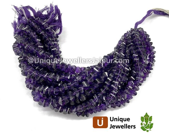 Amethyst Twisted Roundelle Beads