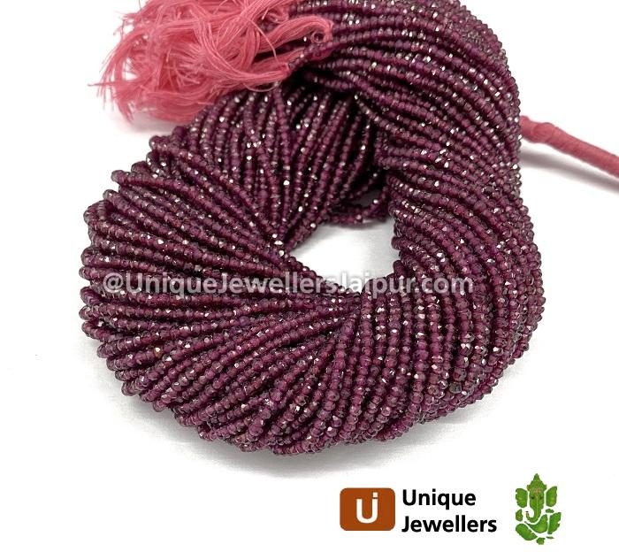 Garnet Faceted Roundelle Beads