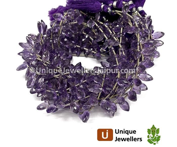 Amethyst Briollete Marquise Beads