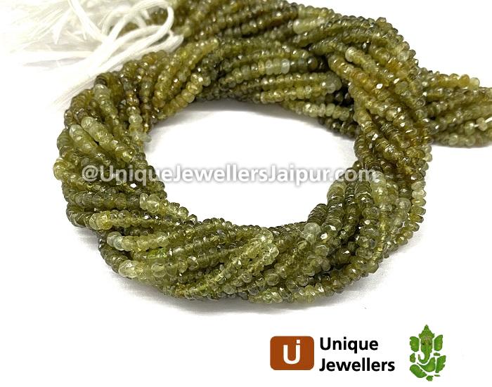 Grossular Garnet Faceted Roundelle Beads