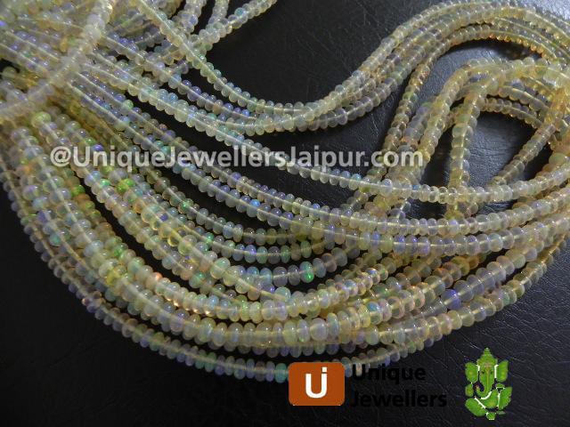 Yellow Ethiopian Opal Smooth Roundelle Beads