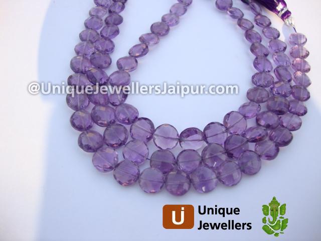 Amethyst Briollete Coin Beads