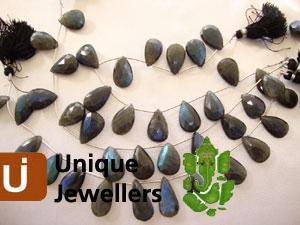 Labradorite Briollete Pear Beads