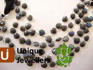 Labradorite Briollete Heart Beads