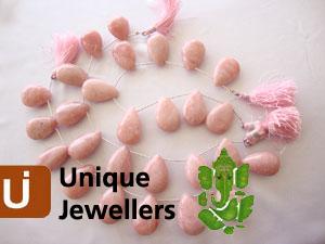 Pink Opel Plain Pear Beads