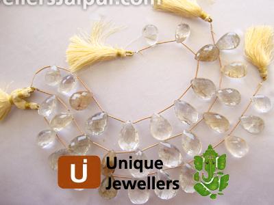 Golden Rutail Briollete Pear Beads