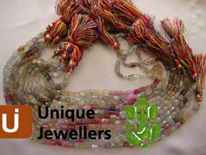 Multi Sapphire Briollete Chicklet Beads