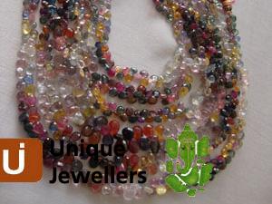 Multi Sapphire Faceted Pear Beads