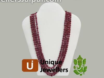 Ruby Plain Oval Beads