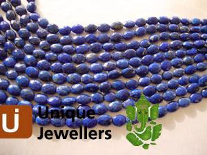 Lapis Faceted Oval Beads