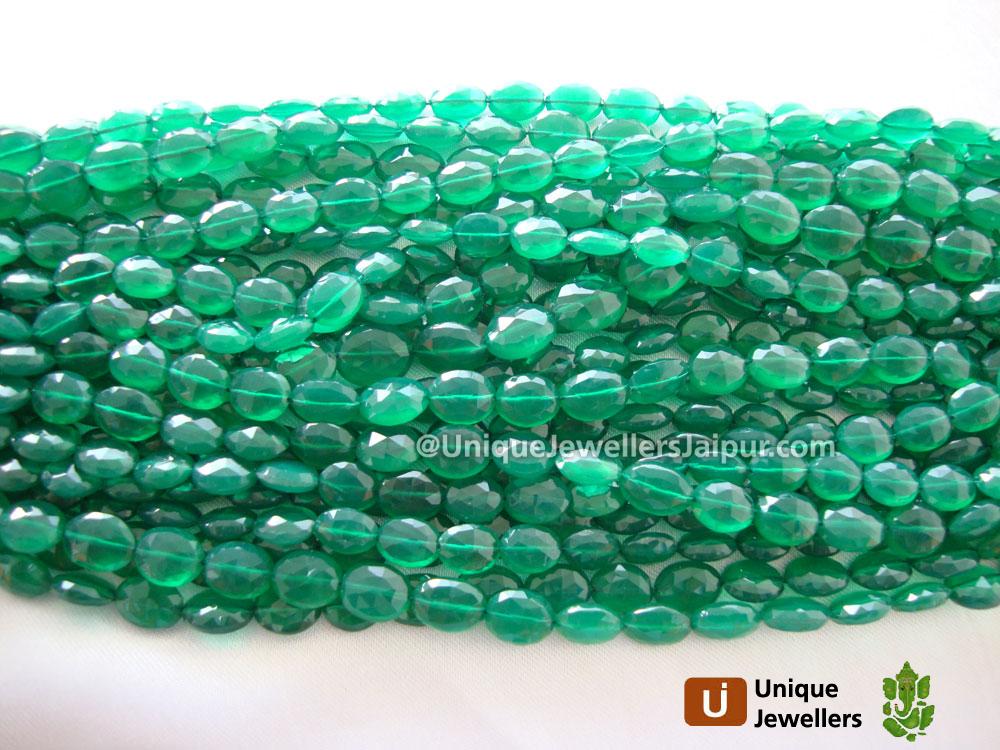 Green Onyx Faceted Oval Beads