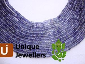 Iolite Faceted Roundelle Beads