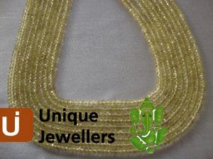 Lemon Quartz Faceted Roundelle Beads