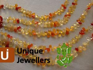 Fire Opel Briollete Pear Beads