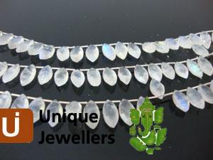 White Rainbow Briollete Marquise Beads