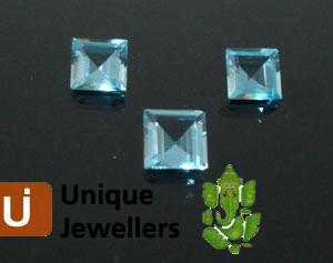 Sky Blue Topaz Cut Square Beads