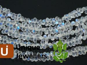 White Rainbow Faceted Drop Beads