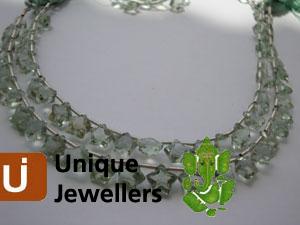 Green Amethyst Star Cut Beads
