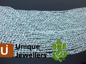 Aquamarine Faceted Oval Beads