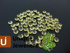 Lemon Quartz Briollete Round Beads