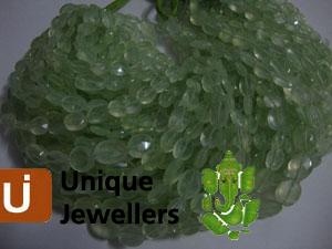 Prenite Faceted Oval Beads