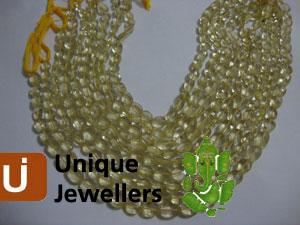 Lemon quartz Faceted Oval Beads