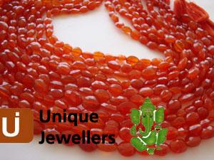 Carnelian Faceted Oval Beads