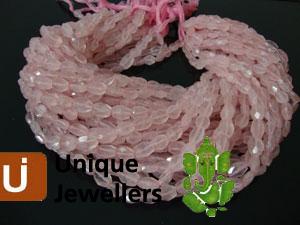 Rose Quartz Faceted Oval Beads