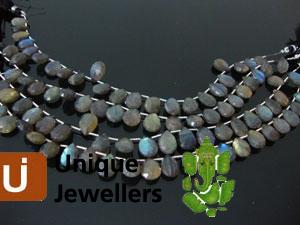 Labradorite Faceted Pear Beads