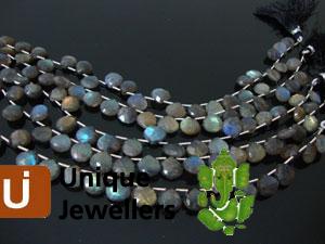 Labradorite Faceted Heart Beads
