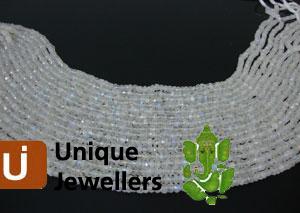 White Rainbow Faceted Roundelle Beads