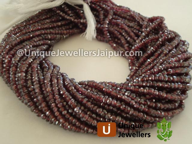 Almandarine Garnet Faceted Roundelle Beads