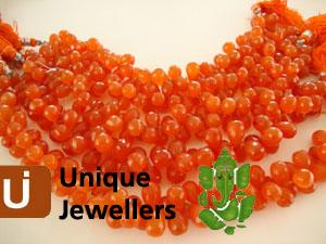 Carnelian Faceted Drop Beads