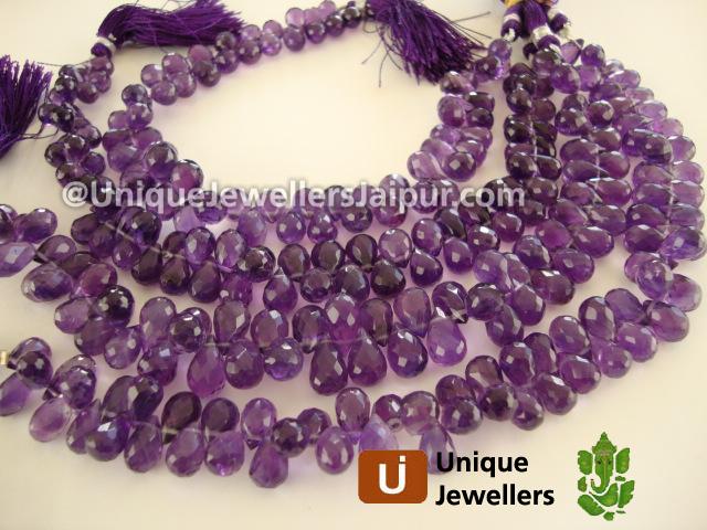 Amethyst Faceted Drop Beads