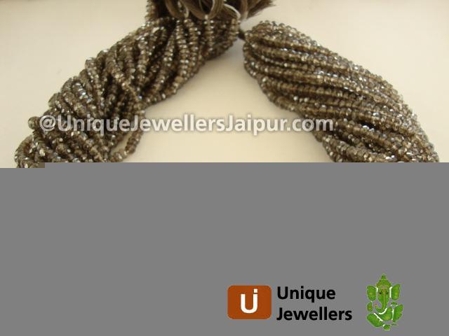 Brown Quartz Faceted Roundelle Beads