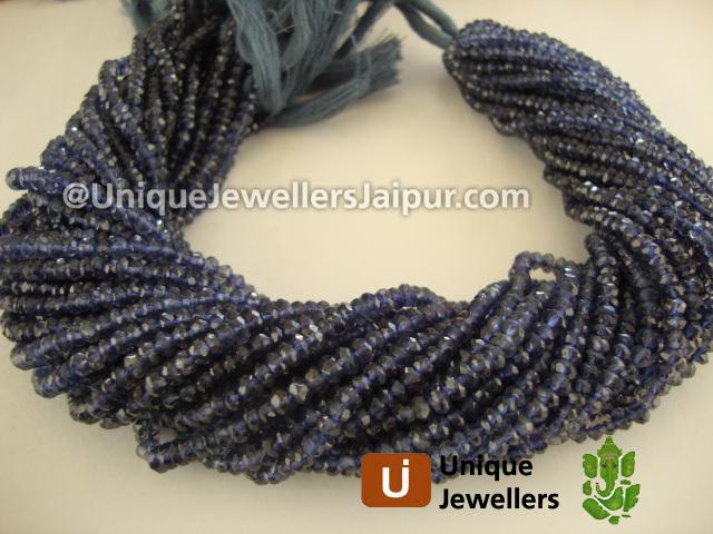 Iolite Faceted Roundelle Beads