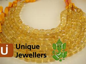 Citrine Faceted Cube Beads