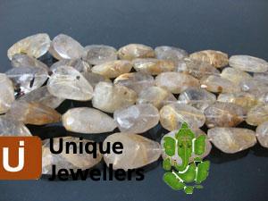 Rutail Quartz Faceted Nugget Beads