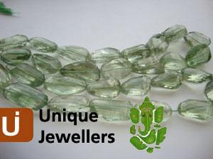 Green Amethyst Plain Nuggets Beads