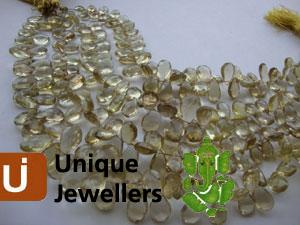 Beer Quartz Briollete Pear Beads