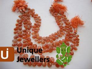 Sun Stone Briollete Pear Beads