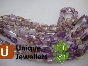 Ametrine Faceted Nugget Beads