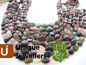 Multi Turmuline Plain Nugget Beads