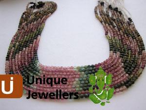 Multi Turmuline Plain Round Beads