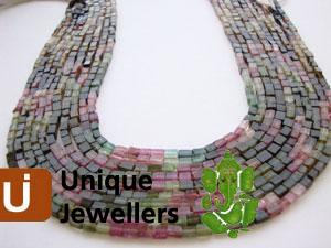 Multi Turmuline Plain Square Beads